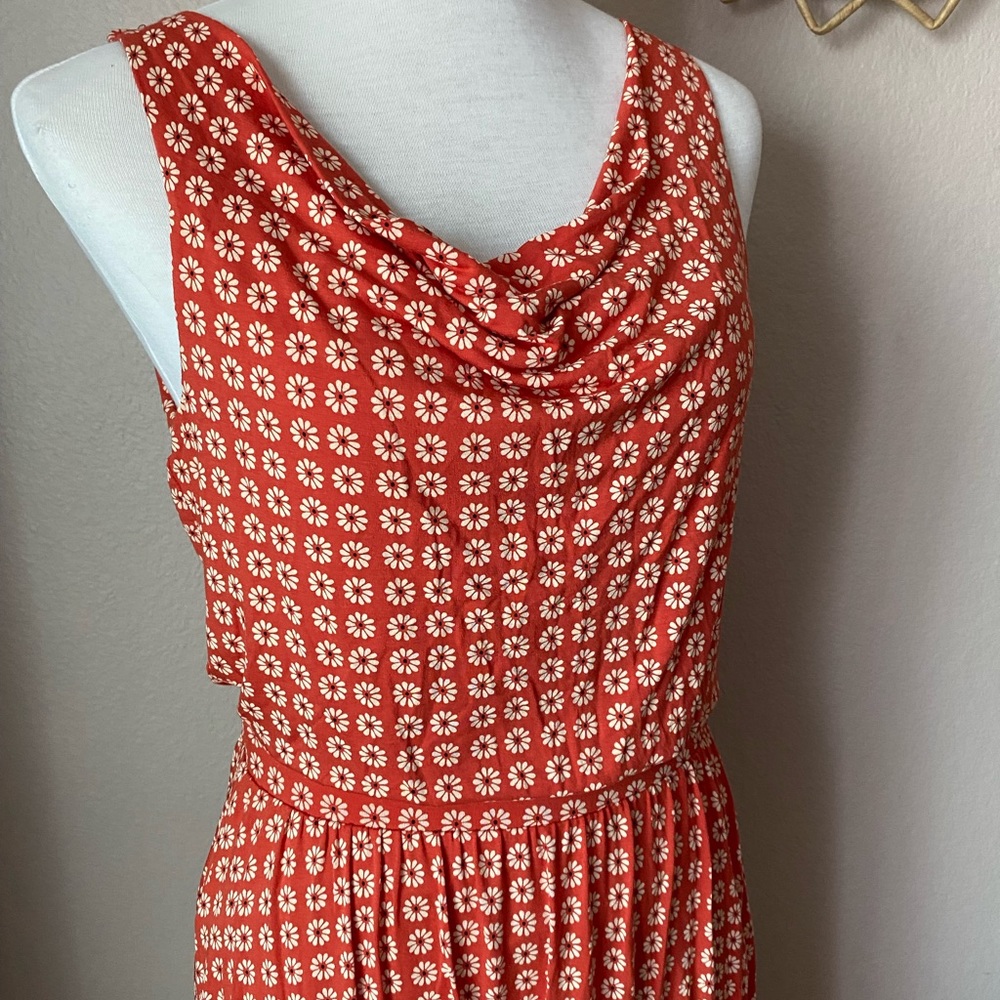 Maeve Anthropologie Cowl Neck Floral Print Jersey Dress - Picture 3 of 14